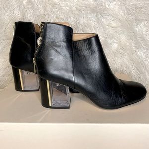 Calvin Klein Lorah Black Leather Booties size US 7.5